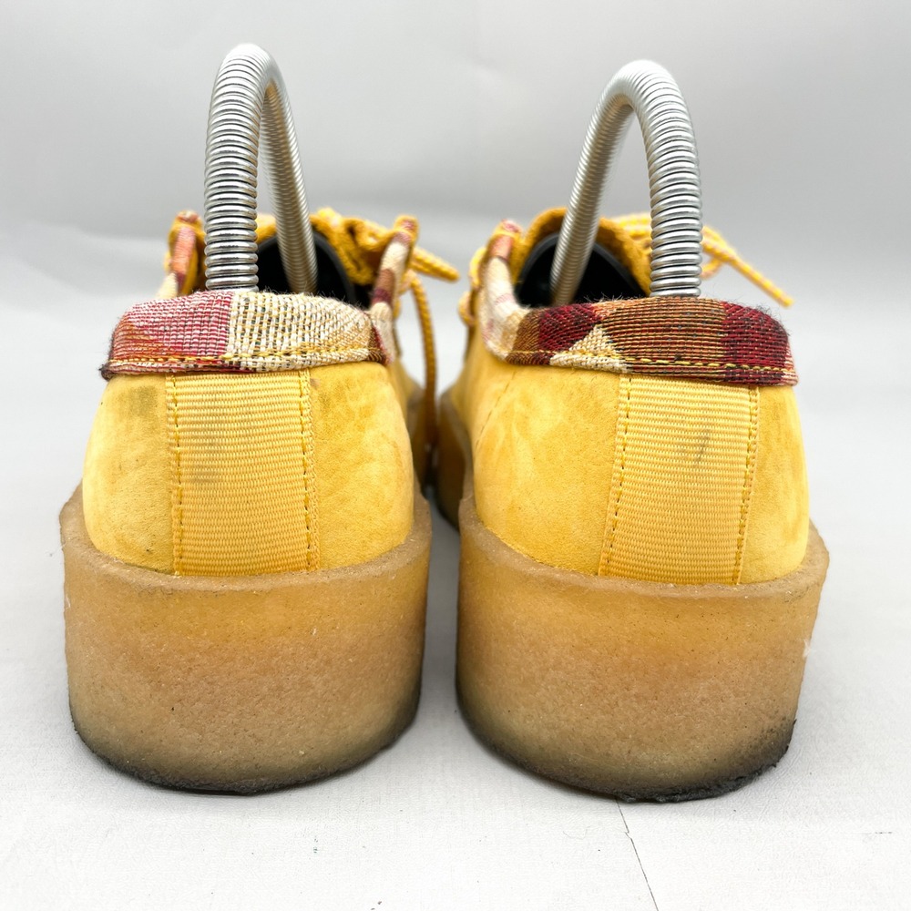 Clarks Womens 8.5 Originals Wallabee Cup Yellow Leather Plaid Trim Boho Moccasin - Picture 6 of 12